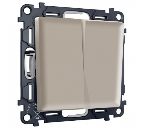 Выключатель перекрестный двухклавишный без рамки Ambrella Volt MA MA363030