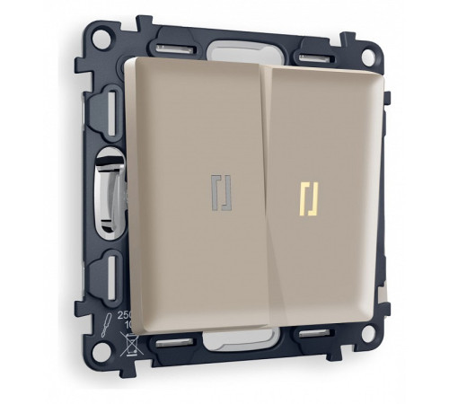 Выключатель двухклавишный с подсветкой без рамки Ambrella Volt Quant MA364010