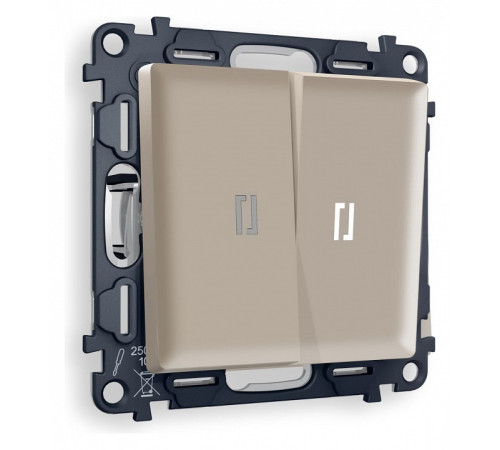 Выключатель двухклавишный с подсветкой без рамки Ambrella Volt Quant MA364015