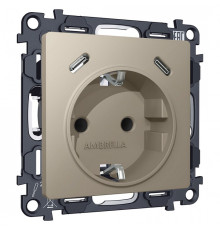 Розетка с заземлением и 2хUSB type C, без рамки Ambrella Volt MA MA370510