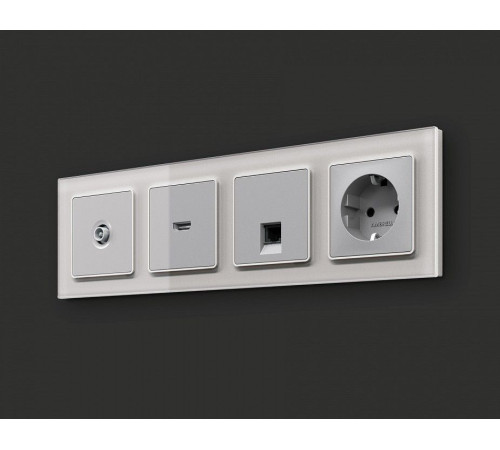 Розетка Ethernet RJ-45 и со шторками, без рамки Ambrella Volt ALFA MA412005
