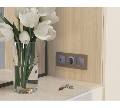 Выключатель самовозвратный одноклавишный с подсветкой, без рамки Ambrella Volt MA MA502050