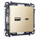 Розетка 2хUSB type A и C без рамки Ambrella Volt Quant MA611010