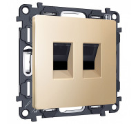 Розетка двойная Ethernet RJ-45 и со шторками, без рамки Ambrella Volt ALFA MA612110