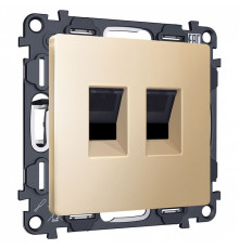 Розетка двойная Ethernet RJ-45 и со шторками, без рамки Ambrella Volt ALFA MA612110