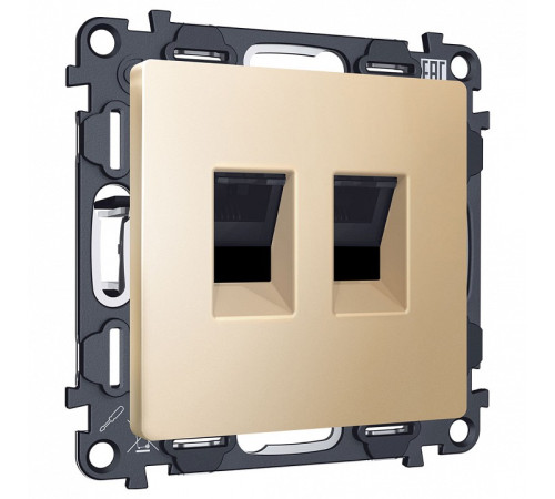 Розетка двойная Ethernet RJ-45 и со шторками, без рамки Ambrella Volt ALFA MA612110