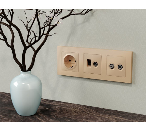 ТВ-розетка и розетка Ethernet RJ-45 без рамки Ambrella Volt ALFA MA612510