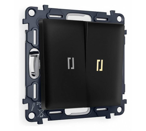 Выключатель двухклавишный с подсветкой без рамки Ambrella Volt Quant MA804010