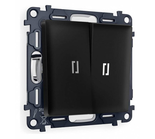 Выключатель двухклавишный с подсветкой без рамки Ambrella Volt Quant MA804015