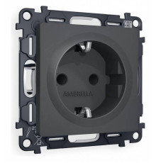 Розетка с заземлением и со шторкой, без рамки Ambrella Volt Quant MA907010