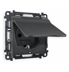 Розетка с заземлением и со шторкой, без рамки с крышкой Ambrella Volt Quant MA908010