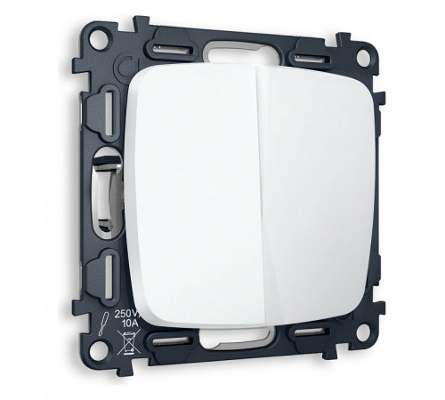 Выключатель проходной двухклавишный без рамки Ambrella Volt Quant MO123020