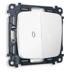 Выключатель двухклавишный с подсветкой без рамки Ambrella Volt Quant MO124015