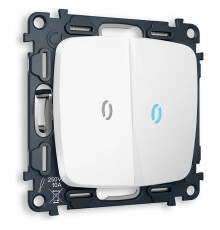 Выключатель двухклавишный с подсветкой без рамки Ambrella Volt Quant MO124020