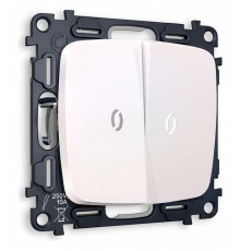 Выключатель проходной двухклавишный с подсветкой без рамки Ambrella Volt Quant MO204035