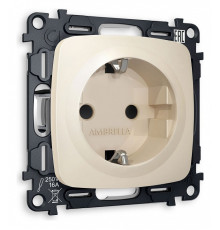 Розетка с заземлением и со шторкой, без рамки Ambrella Volt Quant MO327010