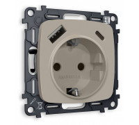 Розетка с заземлением и 2хUSB type A и C, без рамки Ambrella Volt Quant MO370010