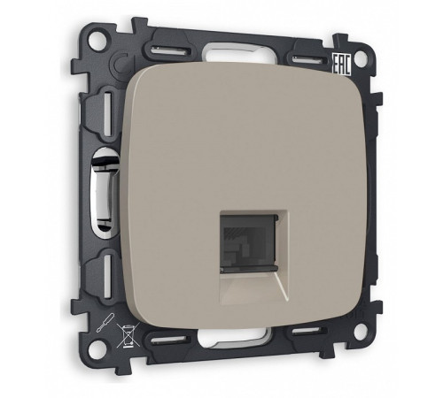 Розетка Ethernet RJ-45 и со шторками, без рамки Ambrella Volt Quant MO372010