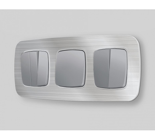 Выключатель перекрестный двухклавишный без рамки Ambrella Volt OMEGA MO503030