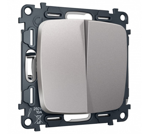 Выключатель перекрестный двухклавишный без рамки Ambrella Volt OMEGA MO503030