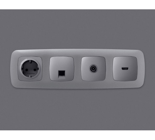 Розетка Ethernet RJ-45 и со шторками, без рамки Ambrella Volt OMEGA MO512005