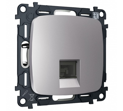 Розетка Ethernet RJ-45 и со шторками, без рамки Ambrella Volt OMEGA MO512005