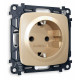 Розетка с заземлением и со шторкой, без рамки Ambrella Volt Quant MO607010