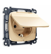 Розетка влагозащищенная с заземлением и со шторкой, без рамки с крышкой Ambrella Volt Quant MO608010