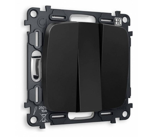 Выключатель трехклавишный без рамки Ambrella Volt Quant MO805010