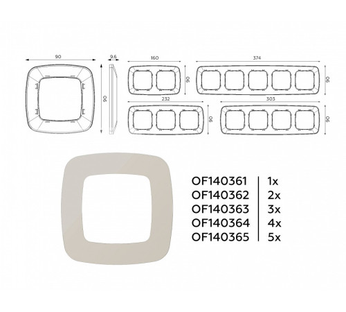 Рамка на 5 постов Ambrella Volt Ecta OF140365