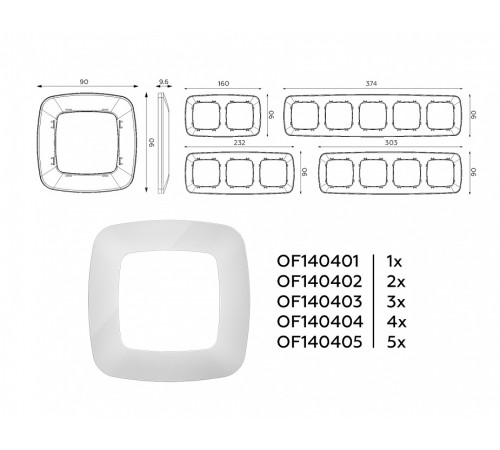Рамка на 5 постов Ambrella Volt Ecta OF140405
