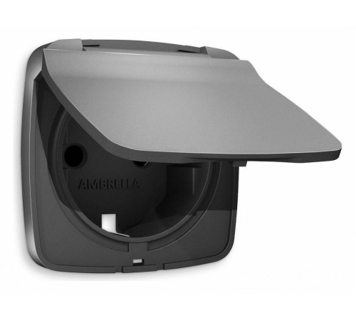 Накладка для розетки влагозащищенной с заземлением и со шторками с крышкой Ambrella Volt Quant OP6580