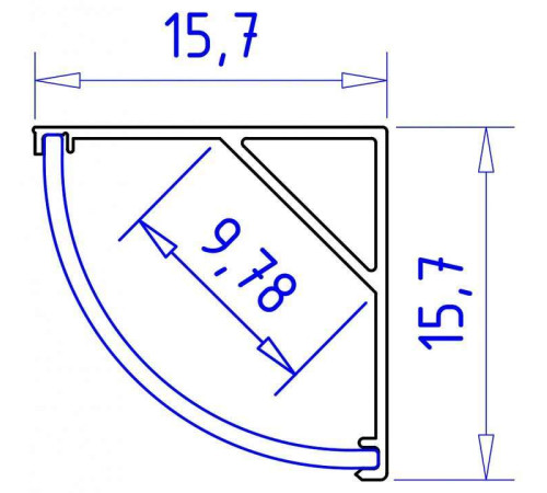 Профиль накладной угловой внутренний Ambrella Light GP GP2100AL