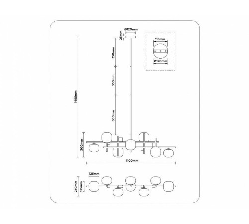 Люстра на штанге Ambrella Light LH LH51017