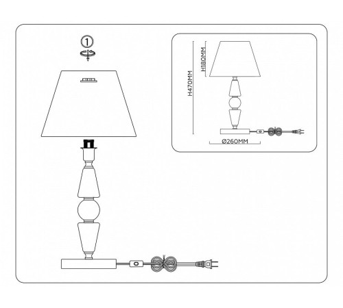 Настольная лампа декоративная Ambrella Light LH LH75262