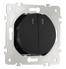 Выключатель двухклавишный с подсветкой без рамки Arte Milano 202 202.31-2.black