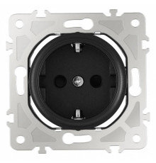 Розетка с заземлением и шторками Arte Milano am-202 202.40-1.black