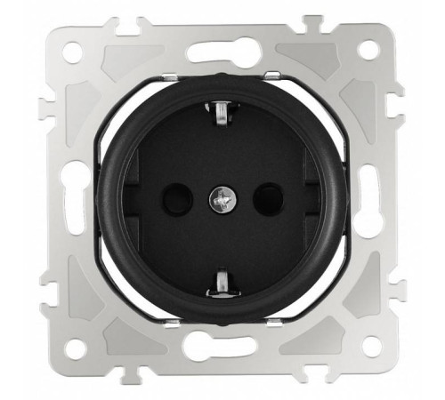 Розетка с заземлением и шторками Arte Milano am-202 202.40-1.black