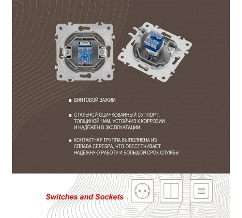 Розетка телефонная RJ-11 без рамки Arte Milano am-202 202.51-1.silver