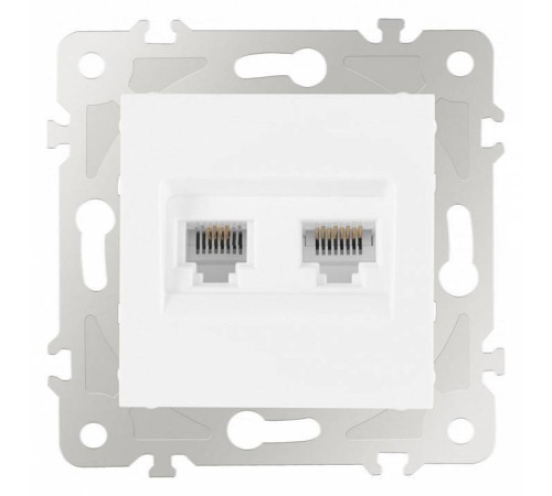 Розетка двойная RJ-11 и Ethernet RJ-45, без рамки Arte Milano am-203 203.44-1.white