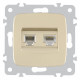 Розетка двойная RJ-11 и Ethernet RJ-45, без рамки Arte Milano am-205 205.44-1.shampan