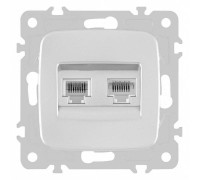 Розетка двойная RJ-11 и Ethernet RJ-45, без рамки Arte Milano am-205 205.44-1.silver