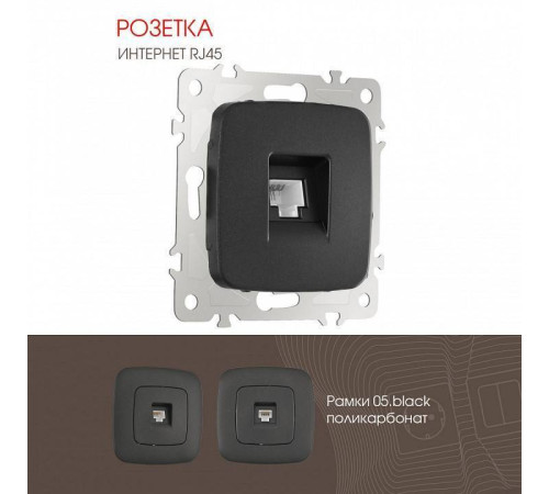 Розетка Ethernet RJ-45 без рамки Arte Milano am-205 205.45-1.black