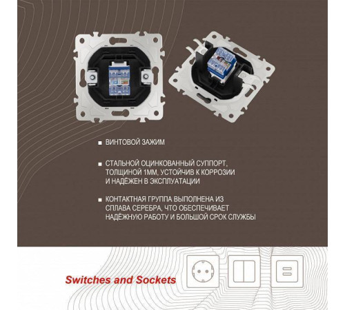 Розетка Ethernet RJ-45 без рамки Arte Milano am-205 205.45-1.black