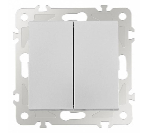 Выключатель проходной двухклавишный без рамки Arte Milano 206 206.32-2.silver