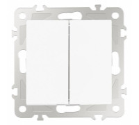 Выключатель проходной двухклавишный без рамки Arte Milano 206 206.32-2.white