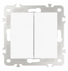 Выключатель проходной двухклавишный без рамки Arte Milano 206 206.32-2.white