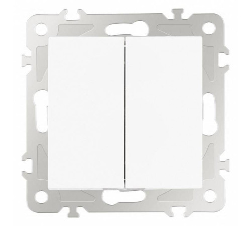 Выключатель проходной двухклавишный без рамки Arte Milano 206 206.32-2.white