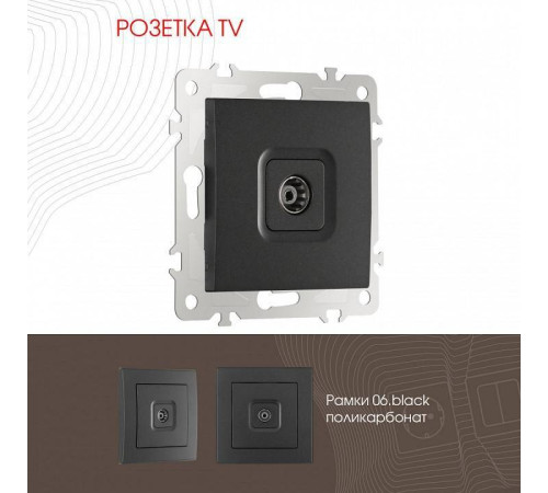 ТВ-розетка без рамки Arte Milano am-206 206.43-1.black