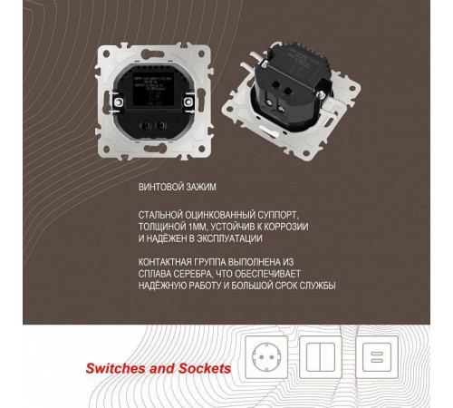 Розетка USB, без рамки Arte Milano am-206 206.46-1.white